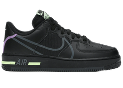 Nike Air Force 1 React Black Violet Star Barely Volt for sale