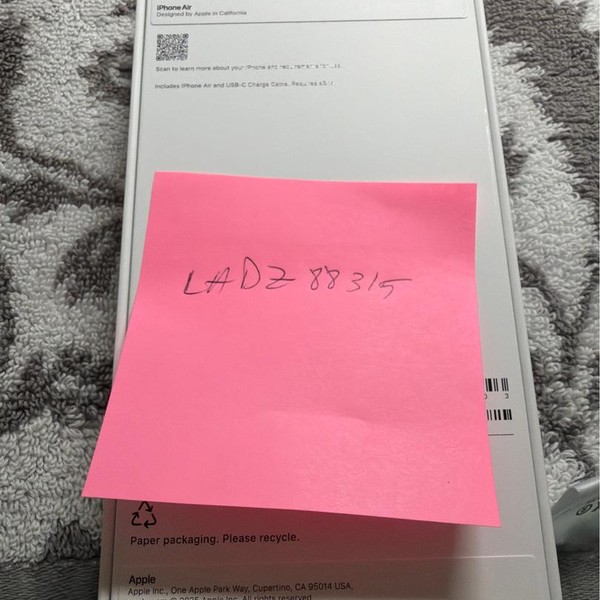 Apple iPhone Air - AT&T, 256 GB, Space Black, A3260