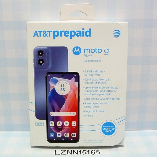 Moto G Play (2024) - AT&T, Blue, 64 GB, 4 GB