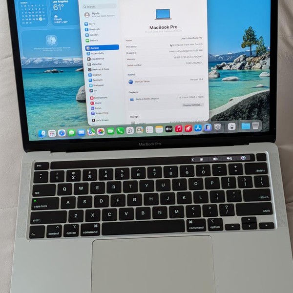 MacBook Pro 2020 - 13 inch - 512 GB, Silver, 16 GB, Intel Core i5
