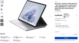 Good
													Microsoft Surface Laptop Studio 2 - I7, Platinum, 1 TB, 64 GB, photo 2 of 7