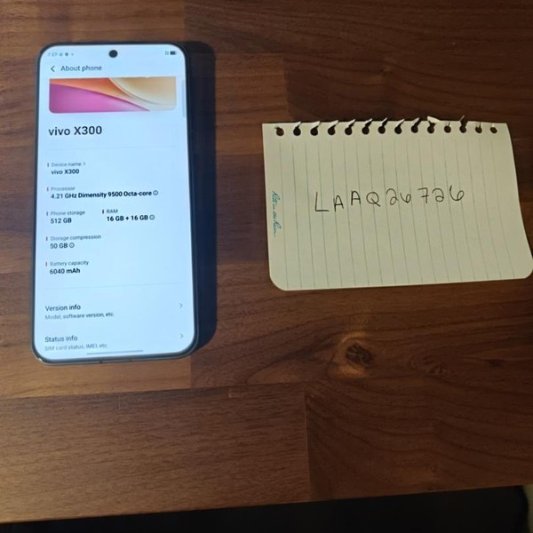 Vivo X300 - Unlocked Non-US, 512 GB, Black, 16 GB