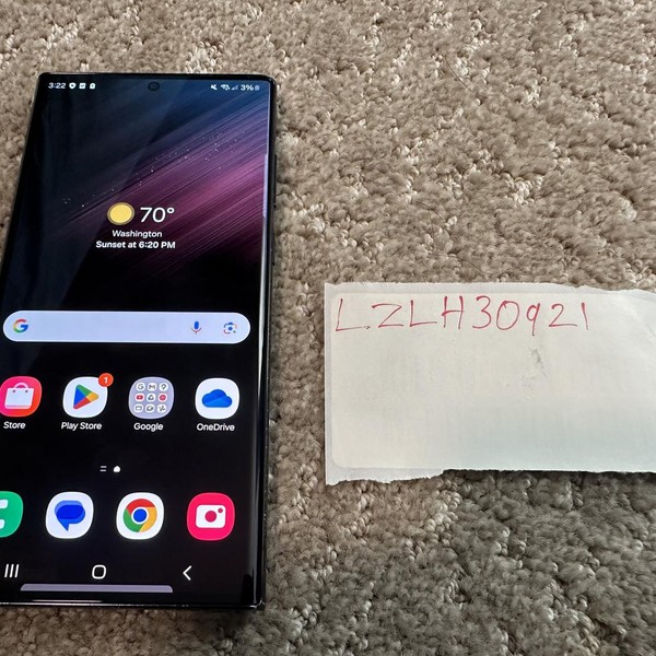 Samsung Galaxy S22 Ultra - Unlocked, 256 GB, Black, 12 GB, SM-S908U1