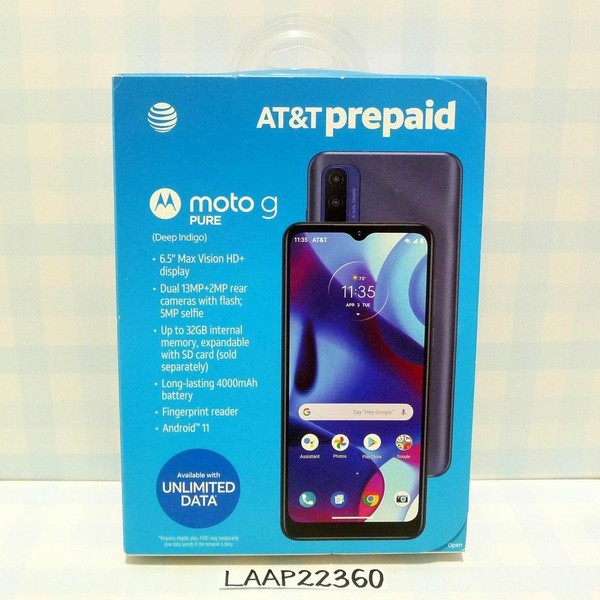 Moto G Pure - AT&T, 32 GB, Navy Blue, 3 GB