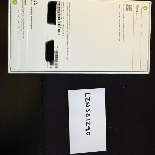 Apple iPhone Air - Unlocked, 256 GB, Space Black, A3260