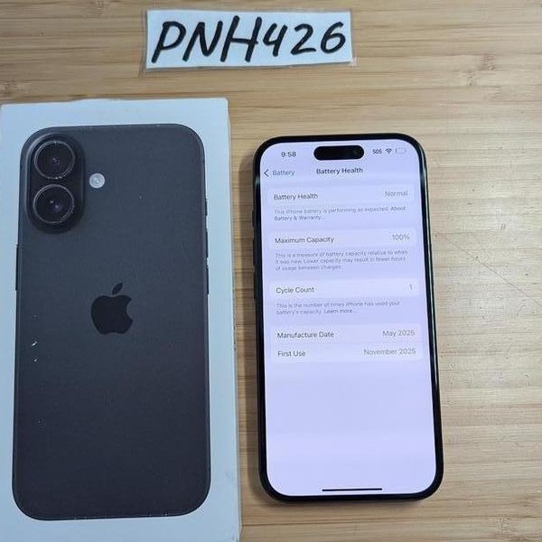 Apple iPhone 16 - AT&T, 128 GB, Black, A3081
