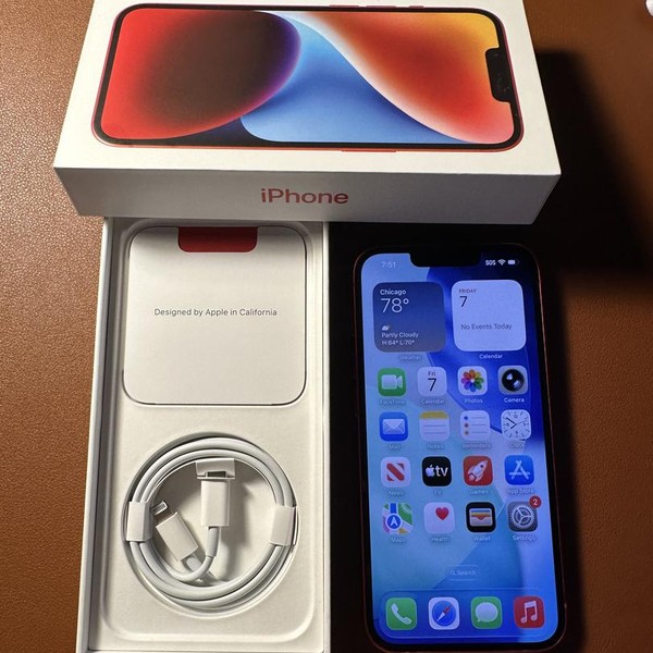 Apple iPhone 14 - Unlocked, 128 GB, Red, A2649