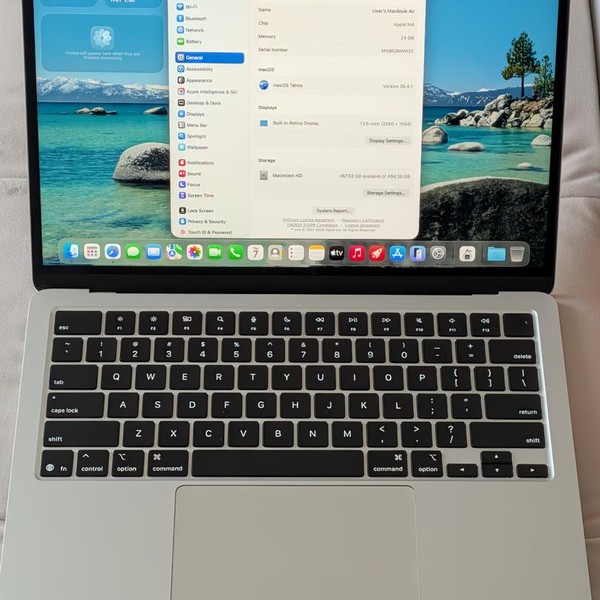 MacBook Air 2025 (M4) - 13 inch - 512 GB, Silver, 24 GB, Apple M4