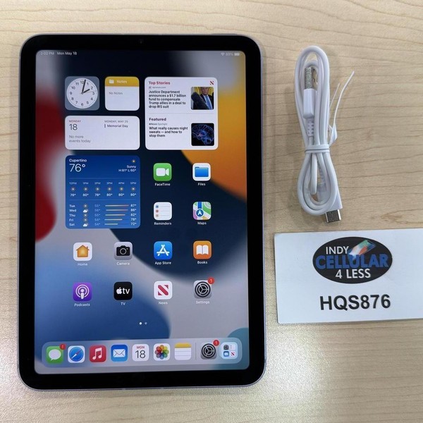 Apple iPad Mini (6th Gen) - Unlocked, 64 GB, Purple, A2568