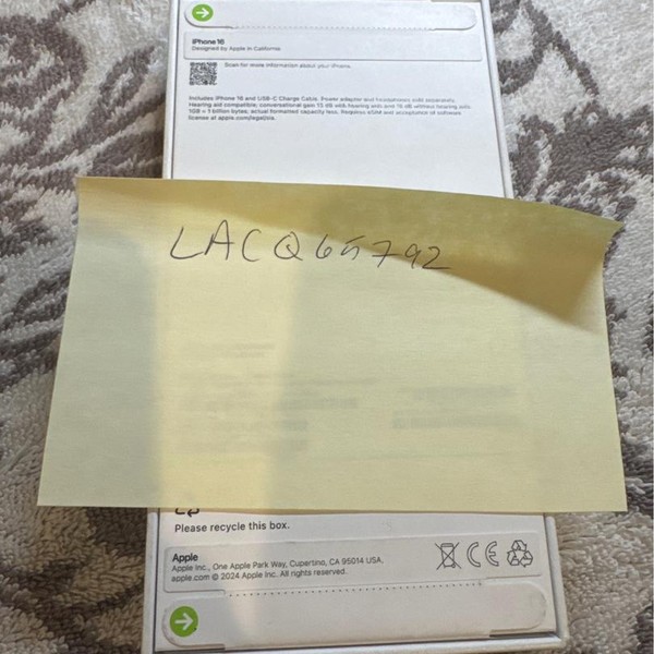 Apple iPhone 16 - Unlocked, 128 GB, Black, A3081