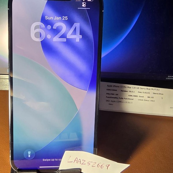 Apple iPhone 13 Pro Max - Unlocked, Sierra Blue, 128 GB, A2484