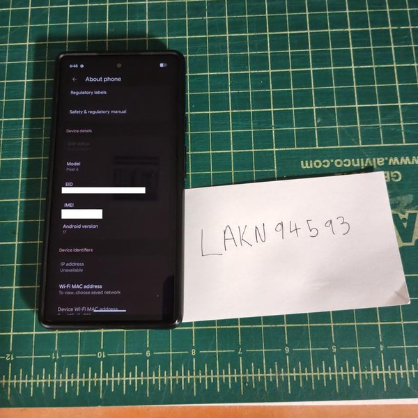 Google Pixel 6 - Unlocked, 256 GB, Black, 8 GB, GB7N6