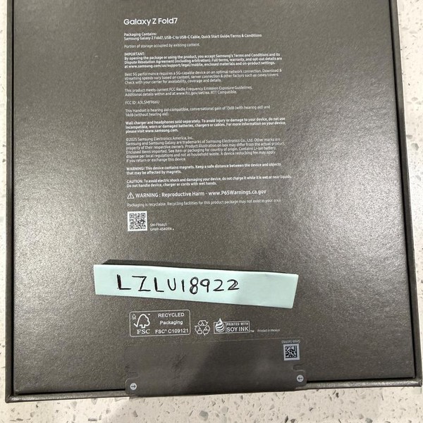 Samsung Galaxy Z Fold7 - Unlocked, 512 GB, Blue Shadow, 12 GB, SM-F966U1