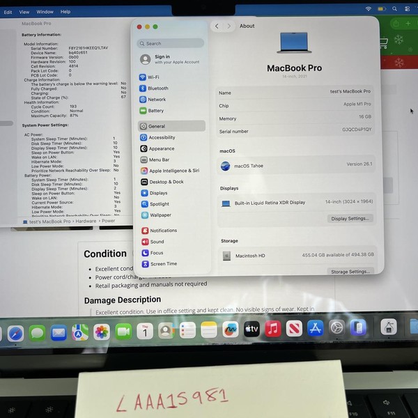 MacBook Pro 2021 - 14 inch - Apple M1 Pro 8-core, Silver, 512 GB, 16 GB