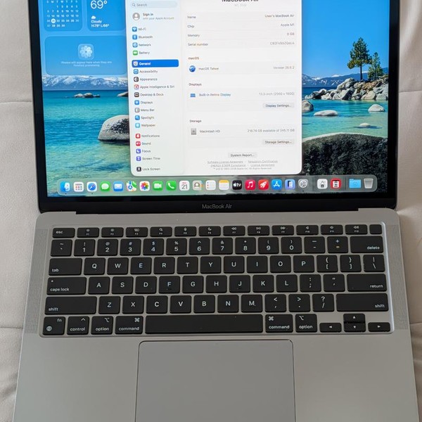 MacBook Air 2020 - 13 inch - 256 GB, Gray, 8 GB, Apple M1