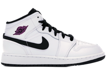 Jordan 1 Mid White Black Fuchsia Blast (GS) for sale