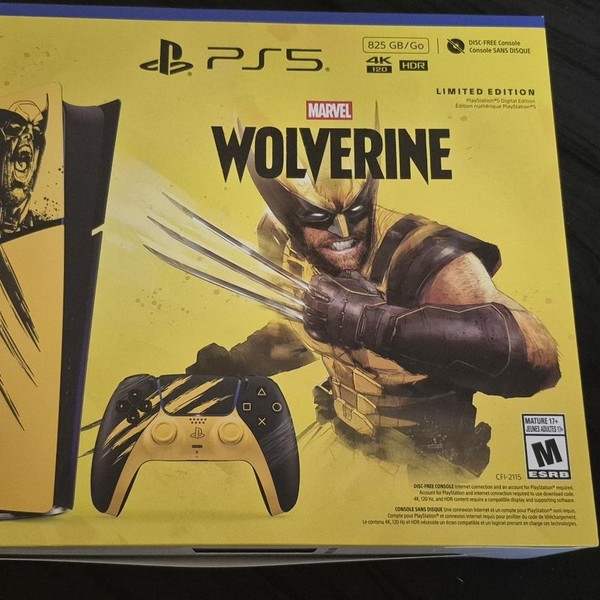 PlayStation 5 Slim Digital Edition (2023) - 825 GB, Yellow, Marvel’s Wolverine
