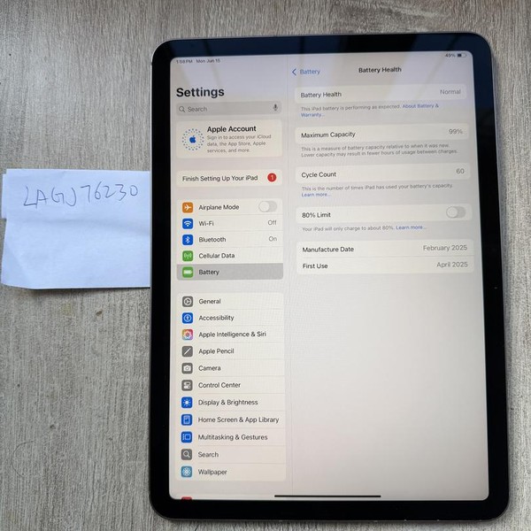 Apple iPad Air 11 inch (M3) 2025 - Unlocked, 256 GB, Gray, A3267