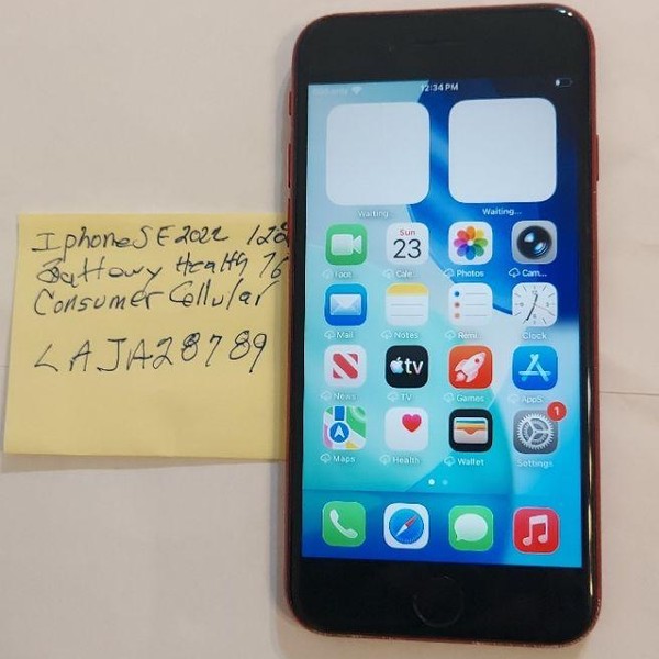 Apple iPhone SE 3rd Gen 2022 - Consumer Cellular, 128 GB, Red, A2595