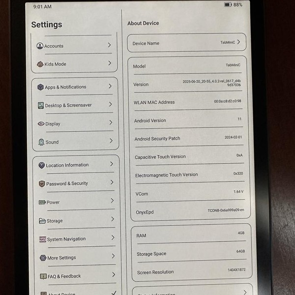 BOOX Tab Mini C - Wi-Fi, 64 GB