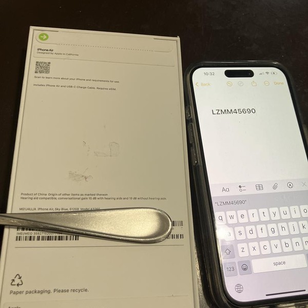 Apple iPhone Air - Unlocked, 512 GB, Sky Blue, A3260