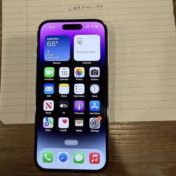 Apple iPhone 14 Pro - Unlocked, 128 GB, Purple, A2650
