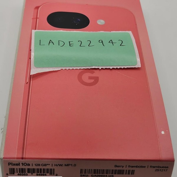 Google Pixel 10a - Unlocked, 128 GB, Berry, GE1GQ