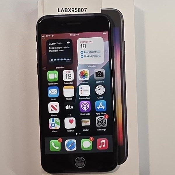 Apple iPhone SE 3rd Gen 2022 - Unlocked, 64 GB, Midnight, A2595