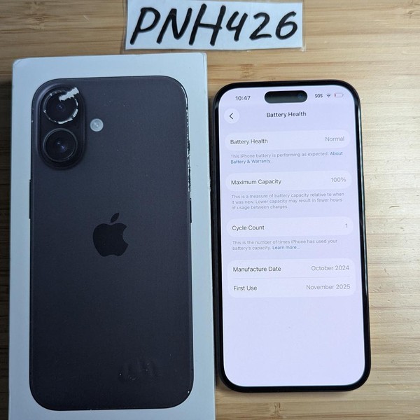 Apple iPhone 16 - Unlocked, 128 GB, Black, A3081