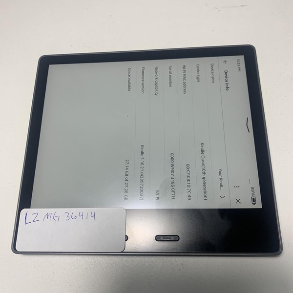 Amazon Kindle Oasis 10th Gen - 32 GB, Gray, WiFi Only