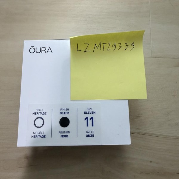 Oura Ring Gen 3 - Black, Size 11, Heritage