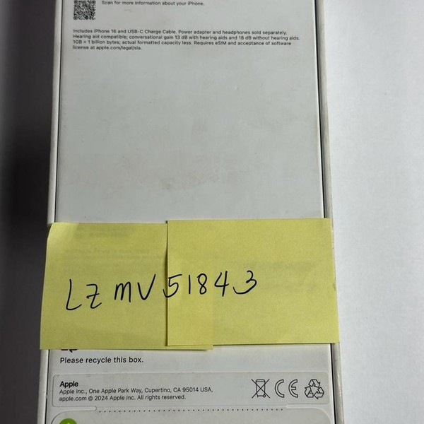 Apple iPhone 16 - T-Mobile, 128 GB, Black, A3081