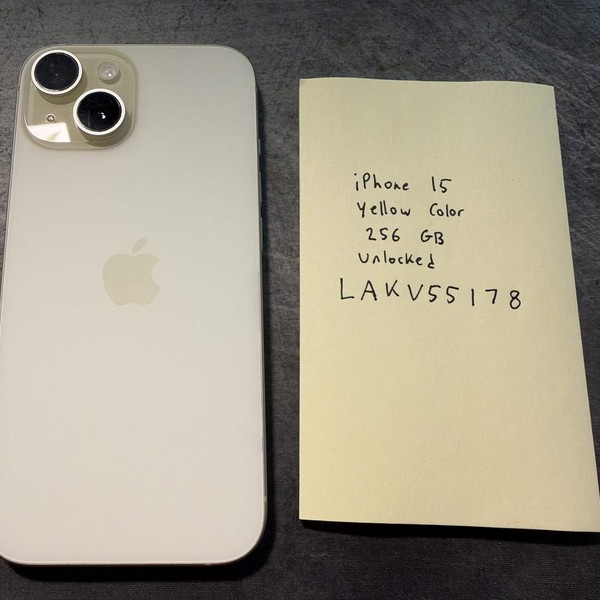 Apple iPhone 15 - Unlocked, 256 GB, Yellow, A2846