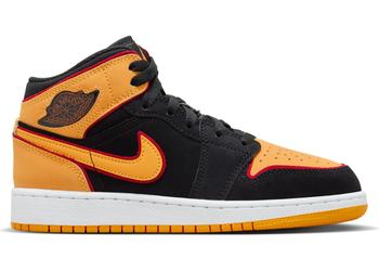 Jordan 1 Mid SE Black Vivid Orange (GS) for sale