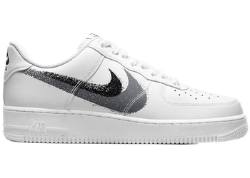 Nike Air Force 1 Low '07 Spray Paint Swoosh White Black Grey for sale