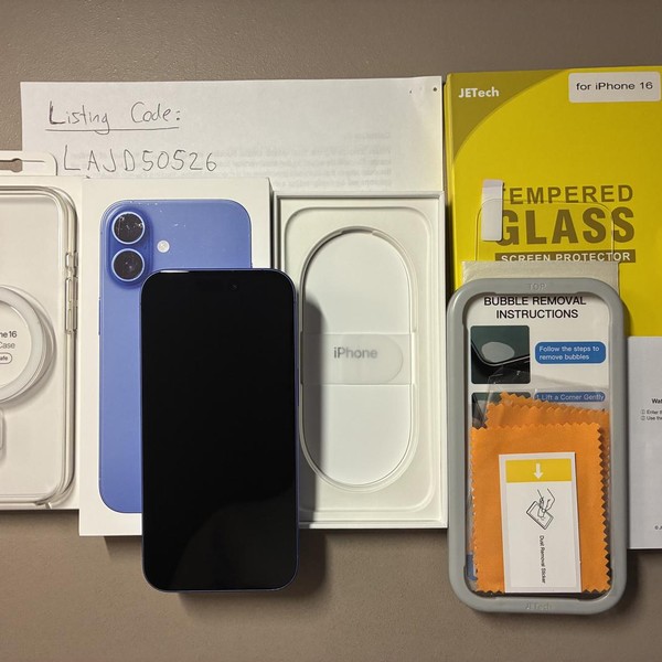 Apple iPhone 16 - Unlocked, 128 GB, Ultramarine, A3081