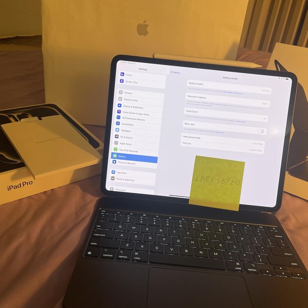 Apple iPad Pro 13 inch (M4) 2024 - Wi-Fi, 1 TB, Black, 16 GB, A2925, Standard Glass