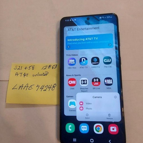 Samsung Galaxy S21 Plus 5G - AT&T, Black, 128 GB, 8 GB, SM-G996U