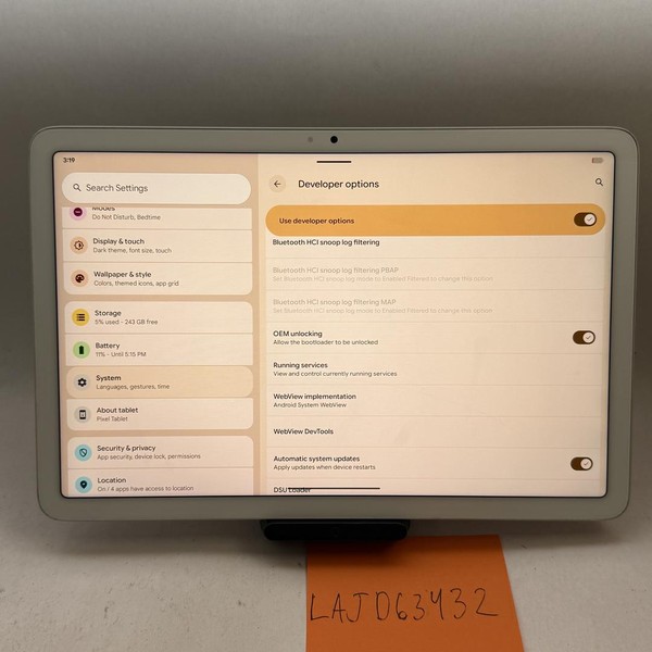 Google Pixel Tablet 11 inch - Wi-Fi, 256 GB, Porcelain, 8 GB, NO Dock