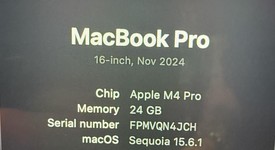 Good
													MacBook Pro 2024 - 16" - Apple M4 Pro 14-core, Space Black, 512 GB, 24 GB, photo 3 of 10