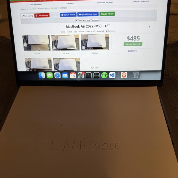 MacBook Air 2022 (M2) - 13 inch - 256 GB, Gray, 8 GB, Apple M2