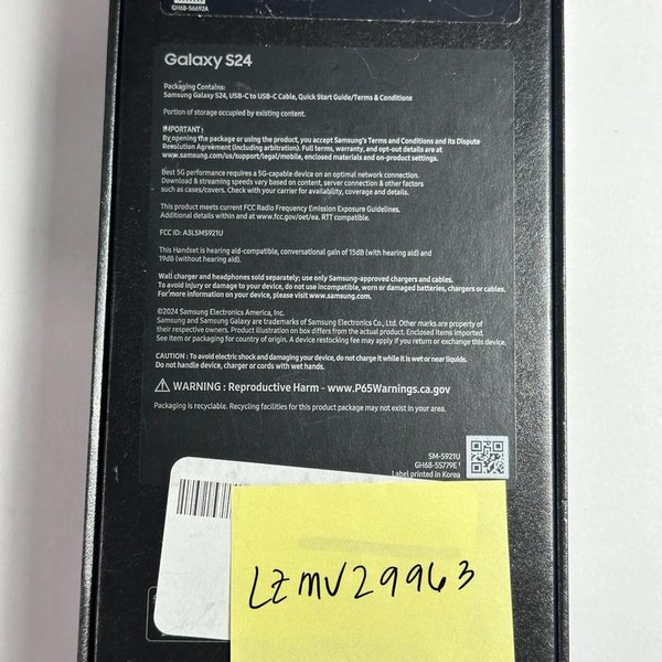 Samsung Galaxy S24 - Verizon, 128 GB, Violet, 8 GB, SM-S921U