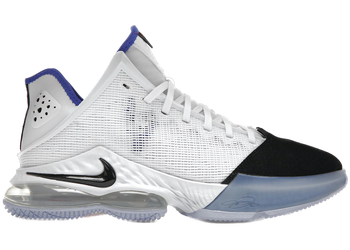 Nike LeBron 19 Low White Medium Blue Siren Red Black for sale