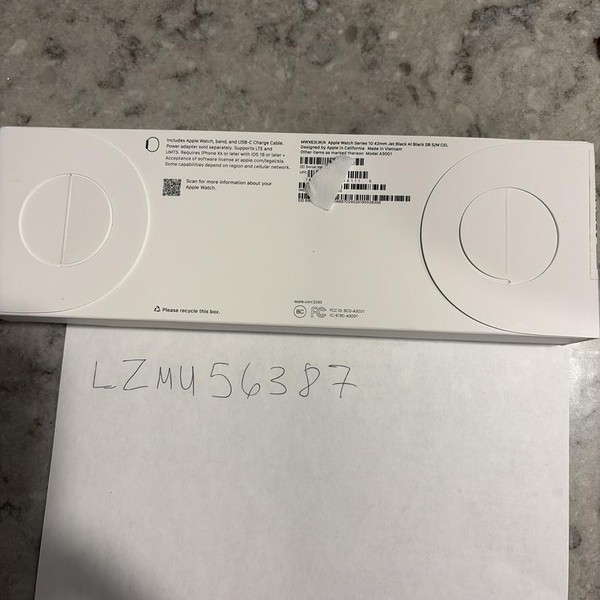 Apple Watch Series 10 42mm - Unlocked, Black, A3001 - Cellular, Aluminum