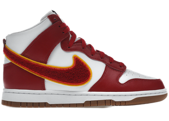 Nike Dunk High Chenille Swoosh White Gym Red for sale