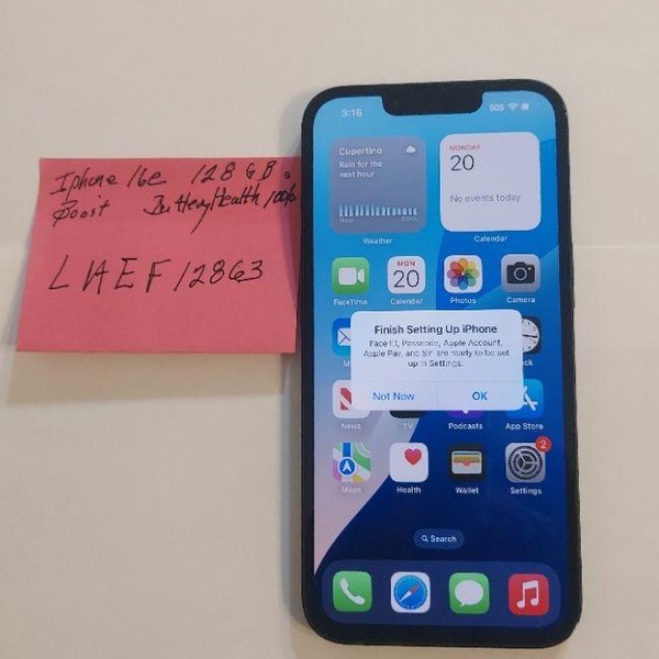 Apple iPhone 16e - Boost, 128 GB, Black, A3212