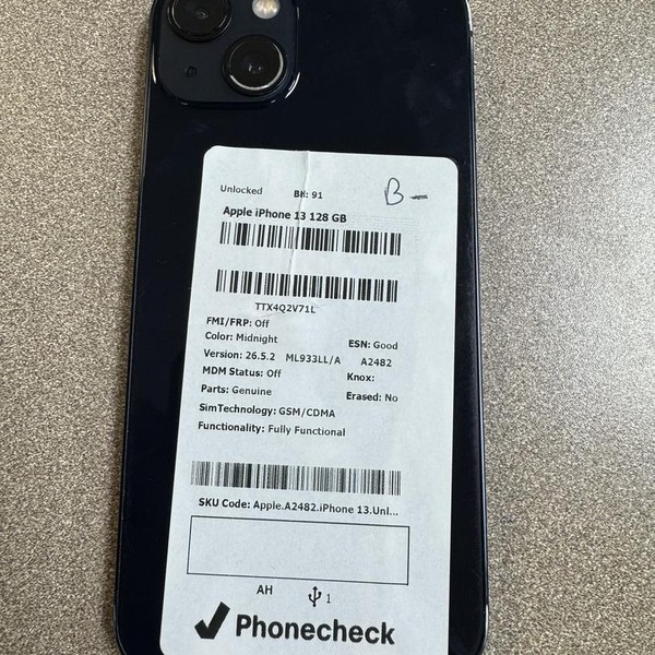 Apple iPhone 13 - Unlocked, 128 GB, Midnight, A2482