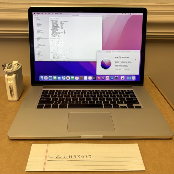 MacBook Pro 2015 (Retina) - 15 inch - 256 GB, Silver, 16 GB