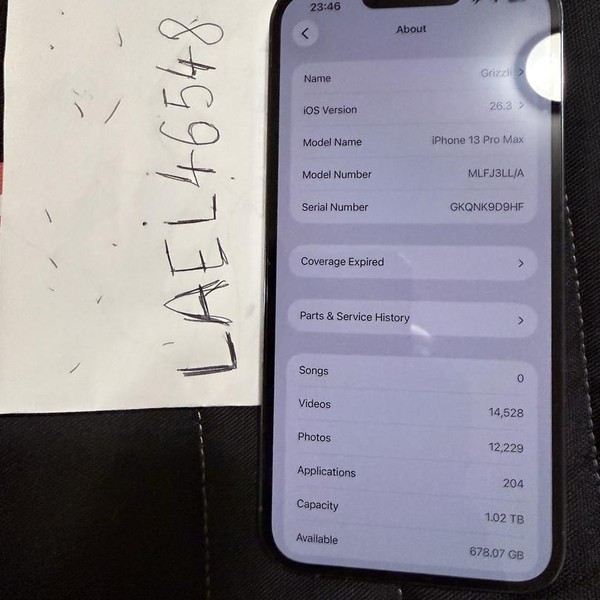 Apple iPhone 13 Pro Max - Unlocked, 1 TB, Sierra Blue, A2484