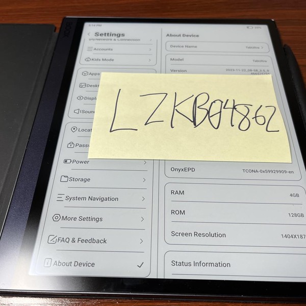 BOOX Tab Ultra 10.3 inch - 128 GB, 4 GB